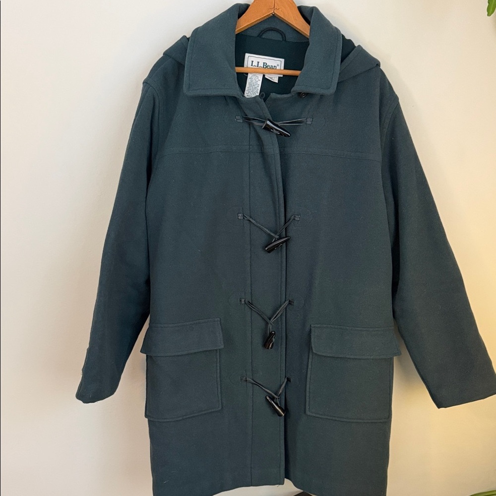 L.L.Bean Dark Green Pea Coat
